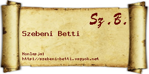Szebeni Betti névjegykártya